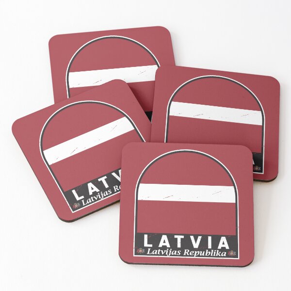 Item preview, Latvia Flag Emblem Distressed Vintage designed and sold by KrisSidDesigns.