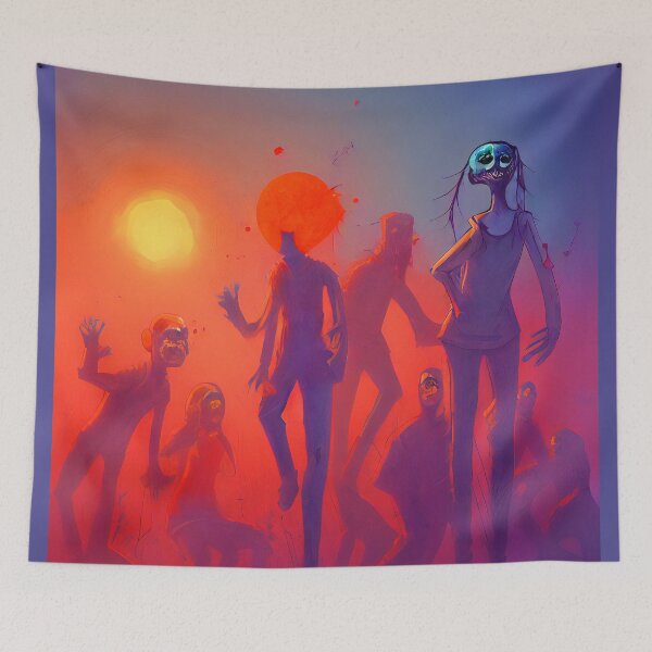 Item preview, Zombie parade on Halloween night designed and sold by RebelPurpleGirl.
