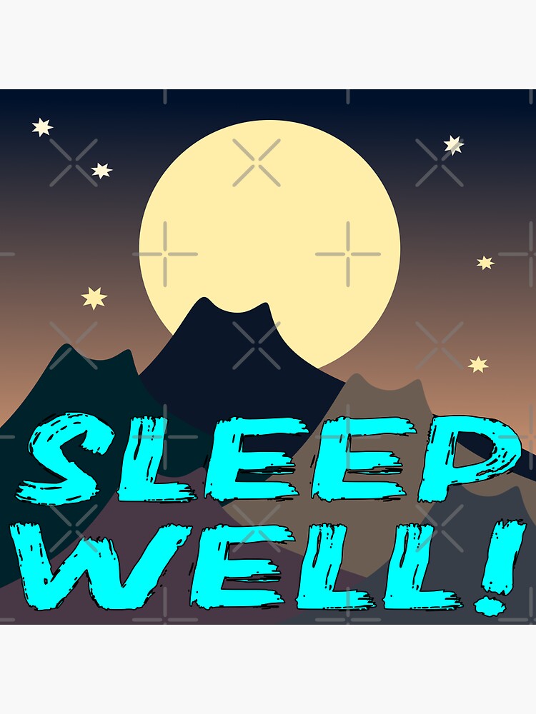 "sleep well" Sticker for Sale by minimalartstory Redbubble
