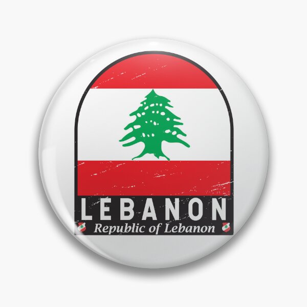 Artikelvorschau, Libanon-Flaggen-Emblem im Used-Look entworfen und verkauft von KrisSidDesigns.