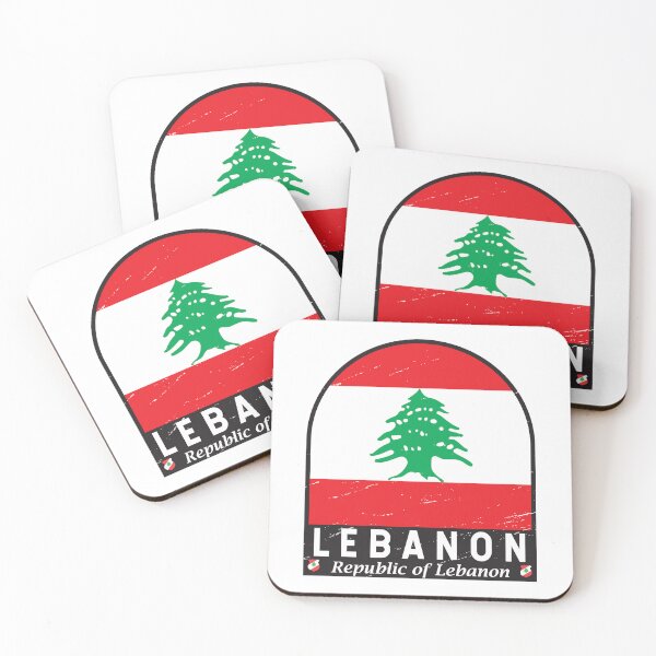Artikelvorschau, Libanon-Flaggen-Emblem im Used-Look entworfen und verkauft von KrisSidDesigns.
