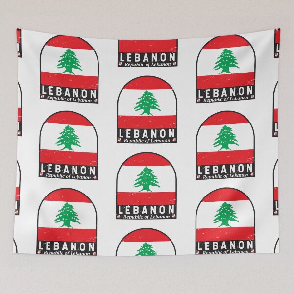 Artikelvorschau, Libanon-Flaggen-Emblem im Used-Look entworfen und verkauft von KrisSidDesigns.