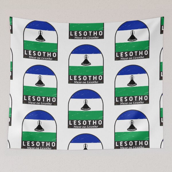 Item preview, Lesotho Flag Emblem Distressed Vintage designed and sold by KrisSidDesigns.