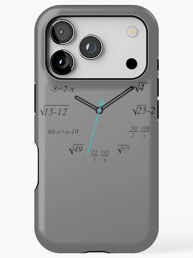 Thumbnail 1 of 4, iPhone Case, Math Clock Nerdy Math Teacher Math Student Math Clock Gear designed and sold by DynamicDesign.