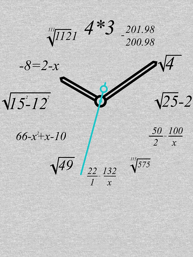 Thumbnail 6 of 6, Pullover Hoodie, Math Clock Nerdy Math Teacher Math Student Math Clock Gear designed and sold by DynamicDesign.
