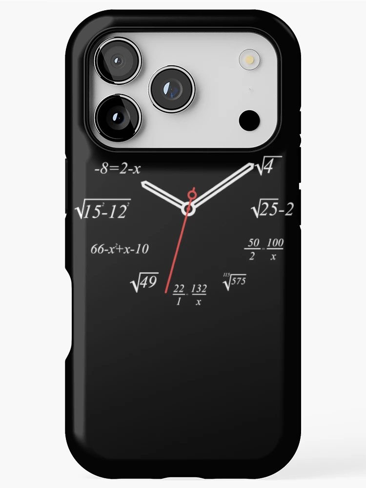 Thumbnail 1 of 4, iPhone Case, Math Clock Nerdy Math Teacher Math Student Math Clock Gear designed and sold by DynamicDesign.