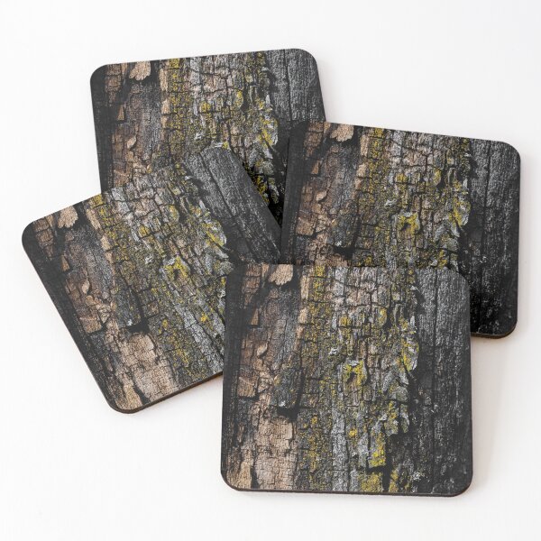 Item preview, Cool Brown wood bark with yellow lichen camo texture (Photo of wood)  designed and sold by PLdesign.