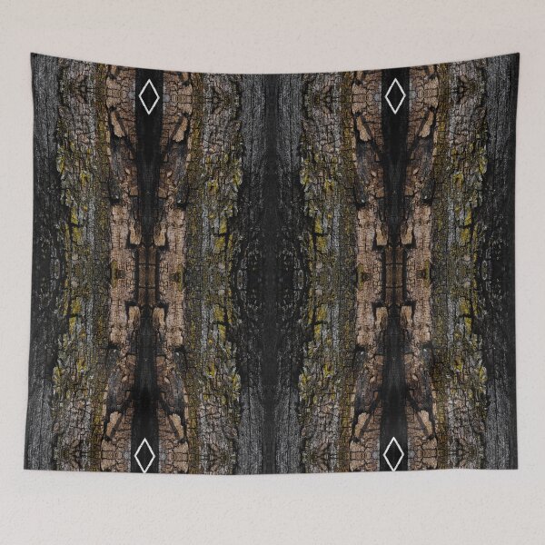 Item preview, Cool Brown wood bark with yellow lichen camo texture (Photo of wood)  designed and sold by PLdesign.