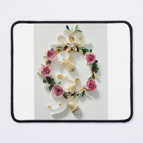 Item preview, Printed Paper Quilling Art/Original Art by Hyunah Yi/ Christmas print card /Christmas handmade card/Rose wreath card designed and sold by Sweetpaperdesignsol Hyunah Yi.