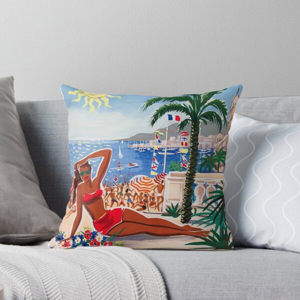 Item preview, 1955 France Visit La Cote D'Azur Travel Poster designed and sold by bettyrosas.