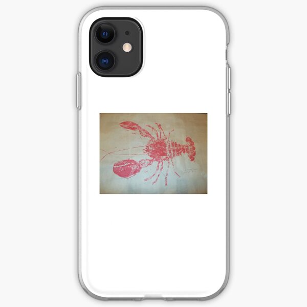 Lobster Rubbing (Gyotaku) iPhone Soft Case