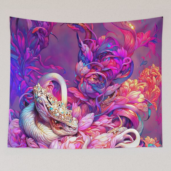 Item preview, Snake and flowers designed and sold by Ludmi-linea.