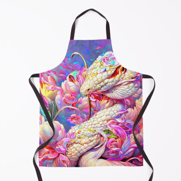 Item preview, White snake and flowers designed and sold by Ludmi-linea.