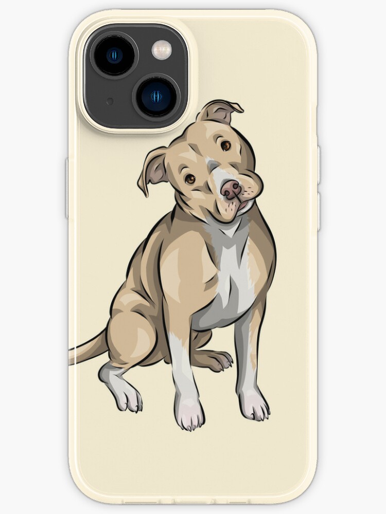 Cute Fawn Pitbull Terrier Cartoon Dog