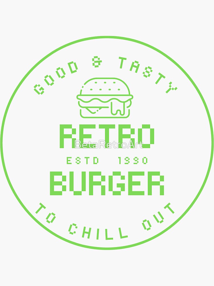 "Retro Burger Lite" Sticker for Sale by BetaRetroArt Redbubble