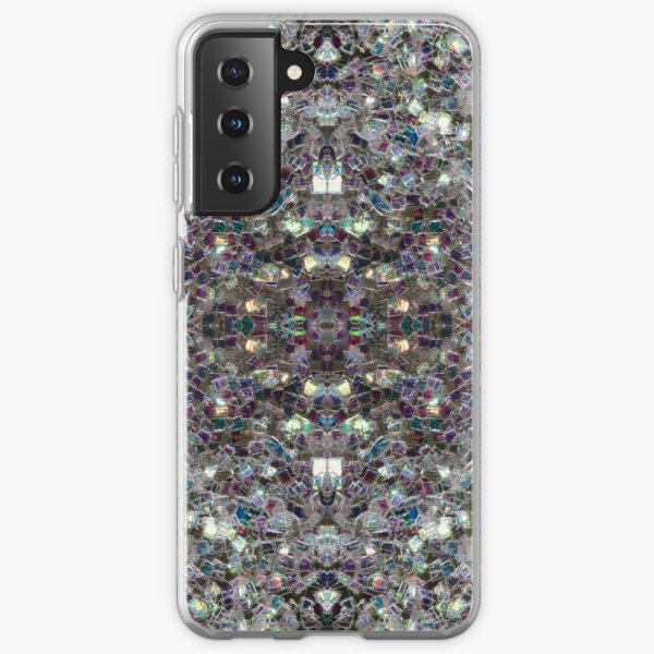 Sparkly colourful silver mosaic mandala Samsung Galaxy Soft Case