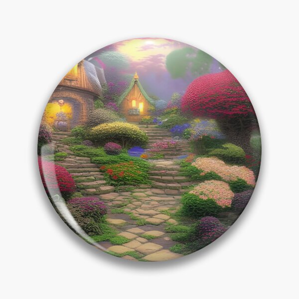 Item preview, Colorful Magical Fantasy Secret Garden with Gnome Houses designed and sold by Caregiverology.