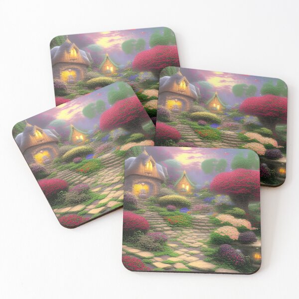 Item preview, Colorful Magical Fantasy Secret Garden with Gnome Houses designed and sold by Caregiverology.