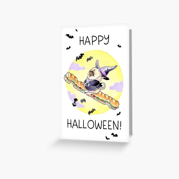 A Different Kind of Witch - pug Halloween card Greeting Card