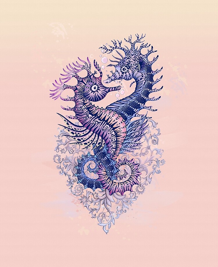 Coque Et Skin Adhesive Ipad Tatouage D Hippocampe Par Ruta Redbubble