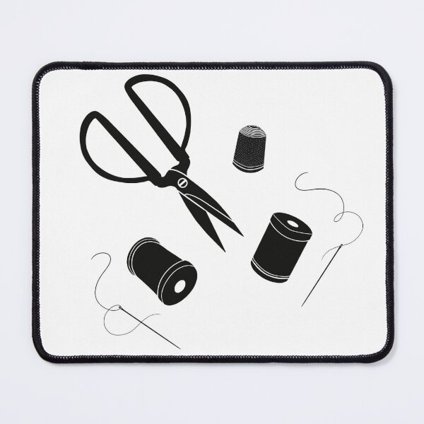 Item preview, Scissors needle and thread designed and sold by Malva-and-Co.