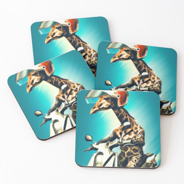 Item preview, Giraffe Riding a Motorcycle, AI Generated Art designed and sold by sweetbelle.