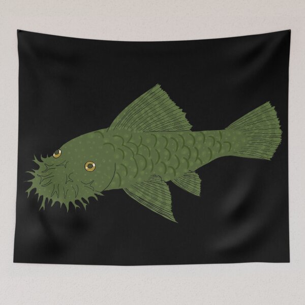 Item preview, Green Dragon Bristlenose Pleco - Olive Flavor - Black Background designed and sold by ReverendMothman.