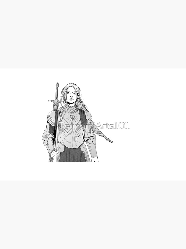 Thumbnail 6 of 6, Pet Bandana, Brave Knight Woman - Medieval Character Sketch - Manga style designed and sold by TsunamiArts101.