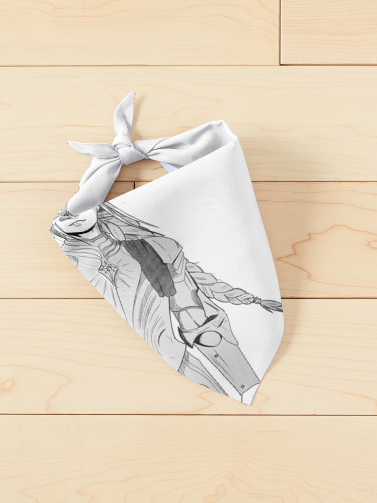 Thumbnail 2 of 6, Pet Bandana, Brave Knight Woman - Medieval Character Sketch - Manga style designed and sold by TsunamiArts101.