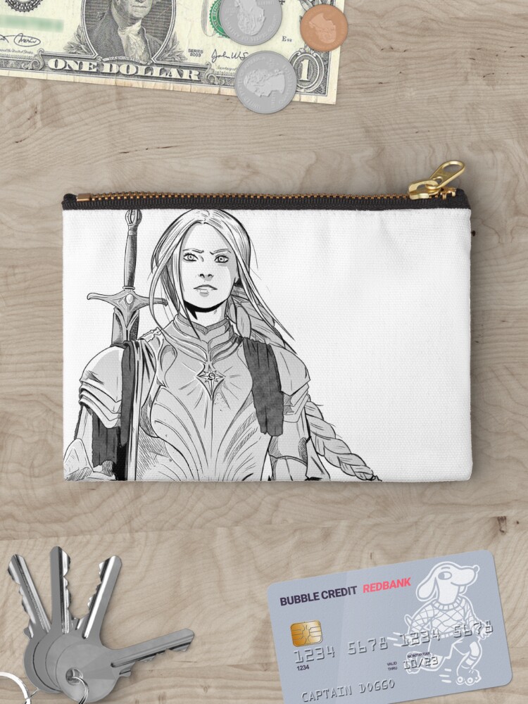Thumbnail 3 of 4, Zipper Pouch, Brave Knight Woman - Medieval Character Sketch - Manga style  designed and sold by TsunamiArts101.