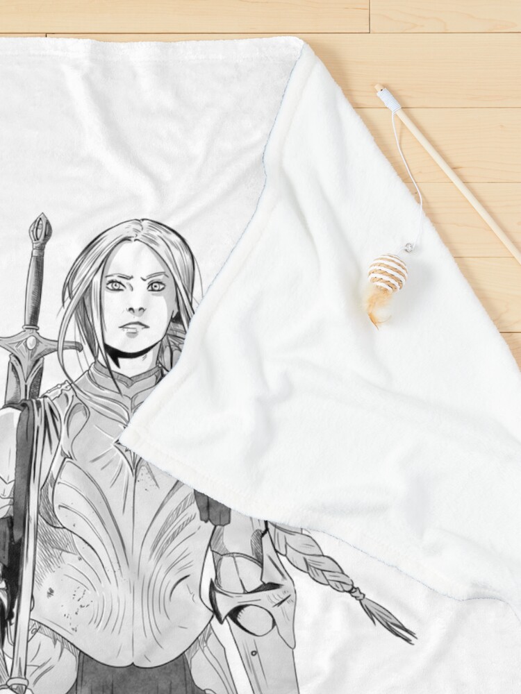 Thumbnail 3 of 6, Pet Blanket, Brave Knight Woman - Medieval Character Sketch - Manga style designed and sold by TsunamiArts101.