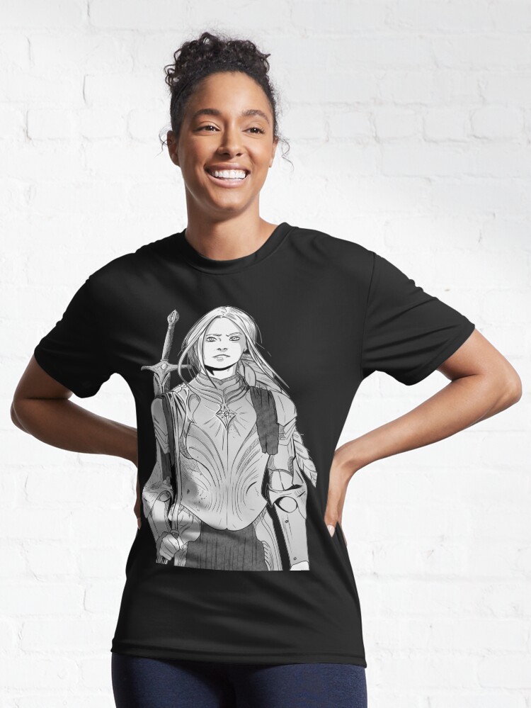 Thumbnail 6 of 7, Active T-Shirt, Brave Knight Woman - Medieval Character Sketch - Manga style designed and sold by TsunamiArts101.