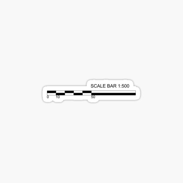 "Copy of 1 500 Scale bar sticker for architectural Drawing" Sticker for