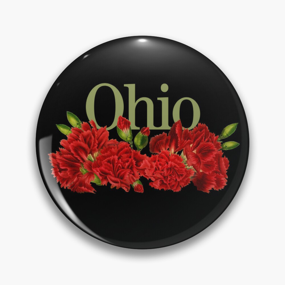 Ohio Red Carnations State Flower  Ohio State Gifts Pin for Sale