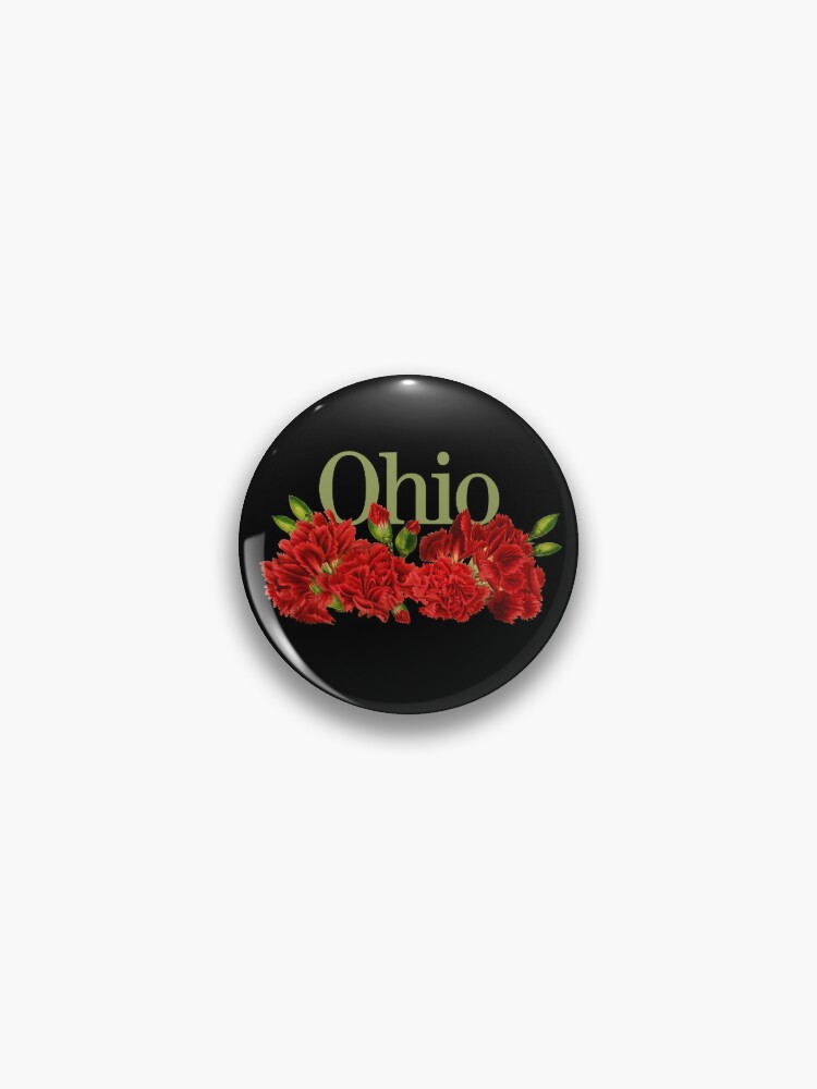 Ohio Red Carnations State Flower  Ohio State Gifts Pin for Sale
