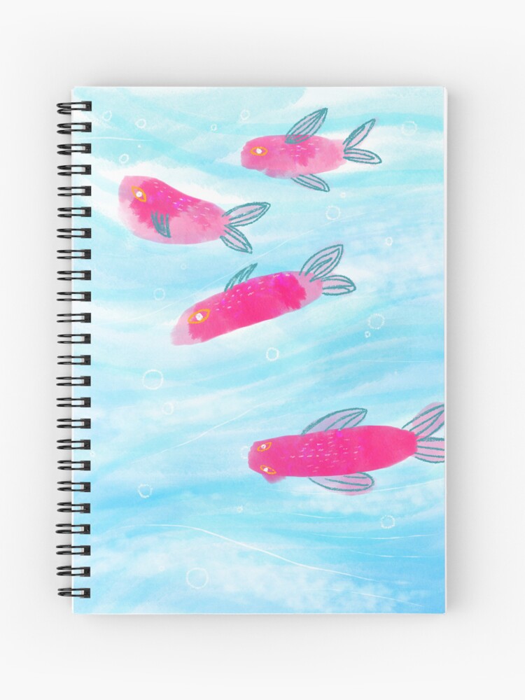 Thumbnail 1 of 3, Journal, pink fish swimming designed and sold by Aquilicun.