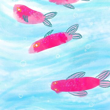 Artwork thumbnail, pink fish swimming by Aquilicun