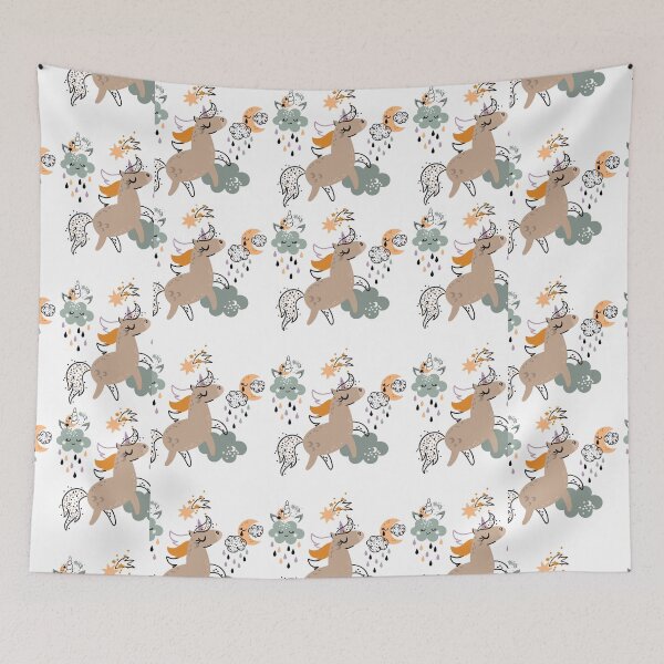 Item preview, beautiful unicorn with cute Zipper and Crescent sleeping  designed and sold by ArtiseGraphics.