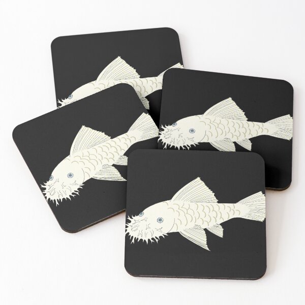 Item preview, Snow White Bristlenose Pleco - Snow Flavor - Black Background designed and sold by ReverendMothman.