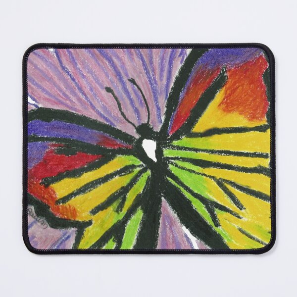 Item preview, Butterfly on a Flower Oil Pastel Drawing, Flutterfly designed and sold by AliCatOriginals.