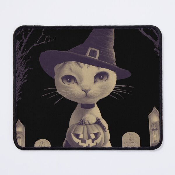 Item preview, Halloween Cat In The Cemetary Bats in the Sky in Sepia designed and sold by joanaoberg.
