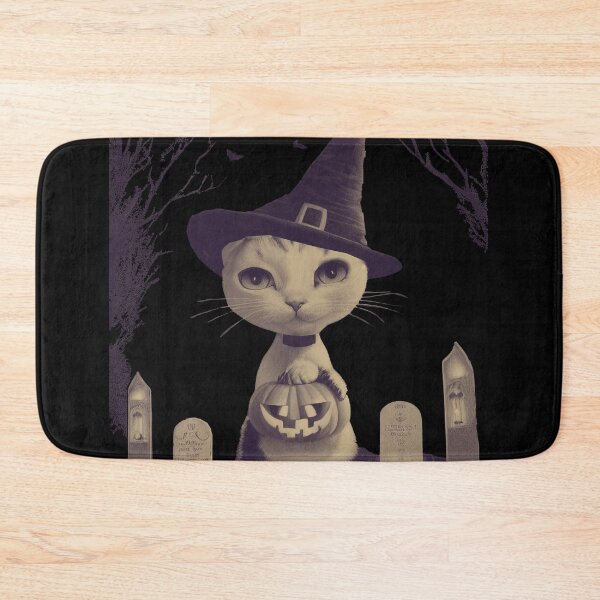 Item preview, Halloween Cat In The Cemetary Bats in the Sky in Sepia designed and sold by joanaoberg.