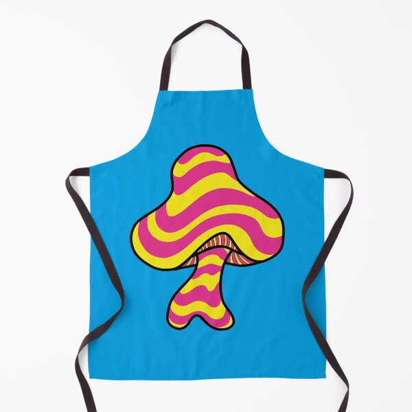 Item preview, The Perfect Mushroom: Exotic Trippy Wavy Pink and Yellow Stripes Contour Lines on Cyan designed and sold by Ciara Shortall.