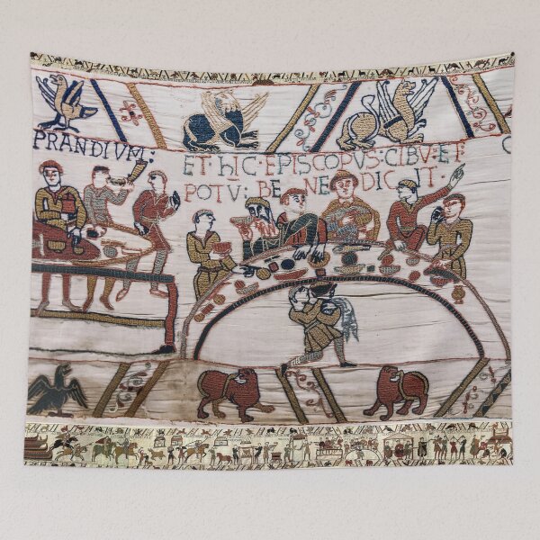Item preview,  THE BAYEUX TAPESTRY Bishop Odo Blesses the Banquet  Duke Guglielmo and Norman Barons designed and sold by BulganLumini.