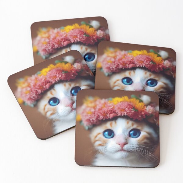 Item preview, kitten with flowers designed and sold by ManoloB.