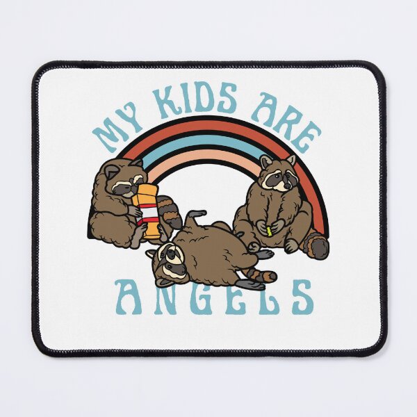 Item preview, My kids are angels, funny mom design with raccoons designed and sold by reka88.