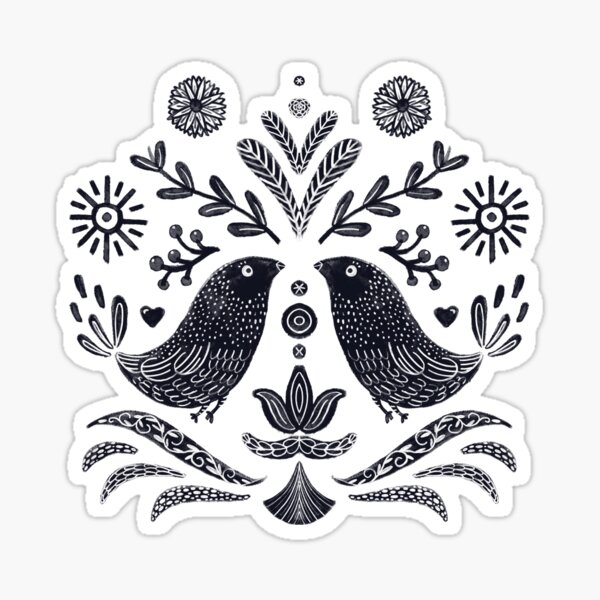 Pájaros simétricos Pegatina