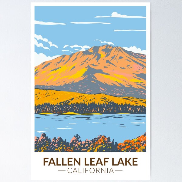 Item preview, Fallen Leaf Lake California in Fall Vintage designed and sold by KrisSidDesigns.