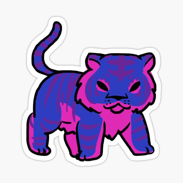 Tiger LGBTQ Pride Flag - Bisexual Sticker by Craftmancy