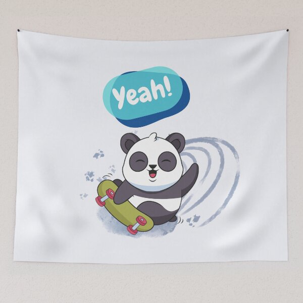 Item preview, Cute panda with skates designed and sold by Fufustyle.